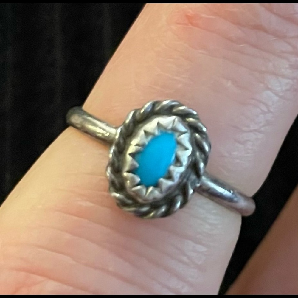 Petite Vintage turquoise and sterling ring